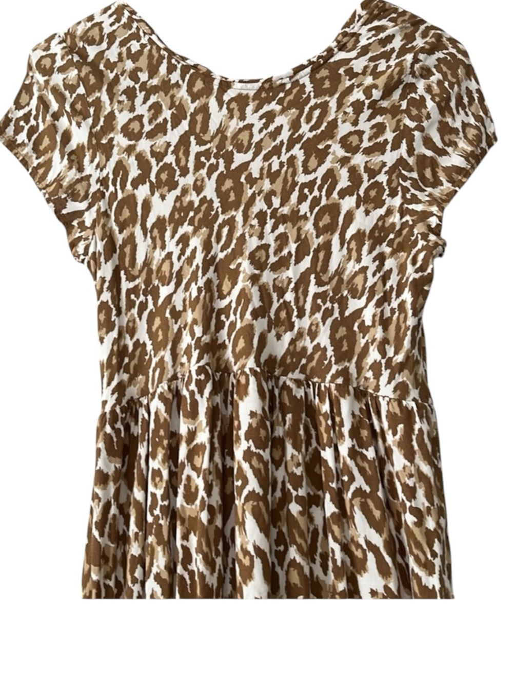 Soft‎ Surroundings Kara Tiered Maxi Dress Brown Leopard  Print Size Medium - Picture 11 of 16